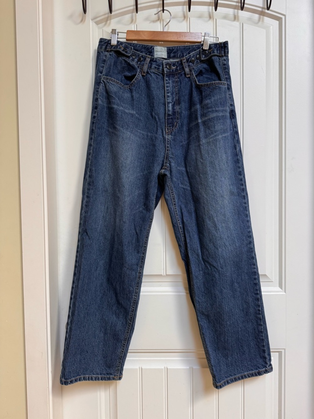 Cotton Denim High Waisted Baggy Jeans. Fits 28-32 Waist